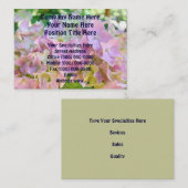 Bloemige Visitekaartjes Aangepaste Roze Hortensia (Voorkant / Achterkant)