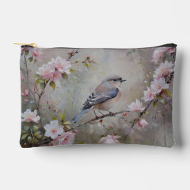 Bloemige Vogelprint Accessoire Pouch Etui