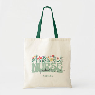 Bloemige waardering voor kinderverpleegkundigen tote bag