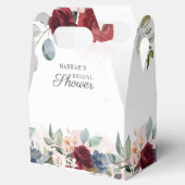 Bloemige Waterverf Bordeaux Blos Bridal Shower Bedankdoosjes (Geopend)