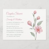 Bloemige Waterverf Stof Roze Salie Koppel Bruisfee Kaart (Voorkant)