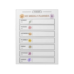 Bloemige weekplanner pagina notitieblok