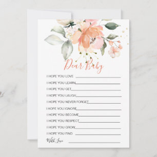 Bloemige Wensen voor Baby Shower Spel Uitnodiging