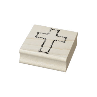 bloemige wijnstok kruis kunst stempel