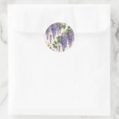 bloemige Wisteria Ronde Sticker (Tas)