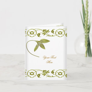 Bloemige Witte Groene Elite Avocado Groene Elegant Bedankkaart