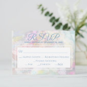 *~* Bloemige Witte Kant Vintage Romantische Trouwd RSVP Kaartje (Staand voorkant)