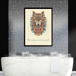 Bloemige Wolf Boho Citaat Muur Kunst Canvas Print
