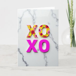 Bloemige Xoxo Modern Love Kaart