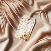 Bloemige Zachte Teddybeer Bedankt Cadeaulabel