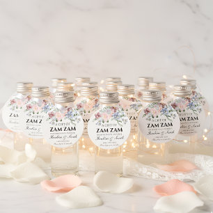 Bloemige zamzam water nikah moslim huwelijksgunst bedankjes labels