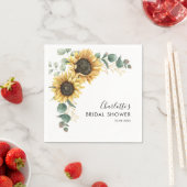 Bloemige zonnebloem bloesem schrift bruiloftsshowe servet (Insitu)