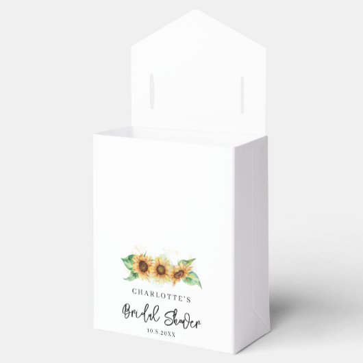 Bloemige zonnebloem botanische bruidsdouche bedankdoosjes (Geopend)