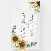 Bloemige zonnebloem Eucalyptus groen bruidsdouche Spandoek (Verticaal)