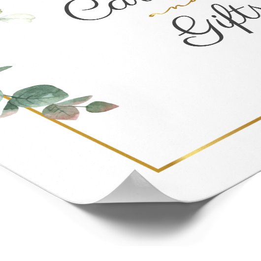 Bloemige zonnebloem eucalyptus rustieke kaarten en poster (Hoek)