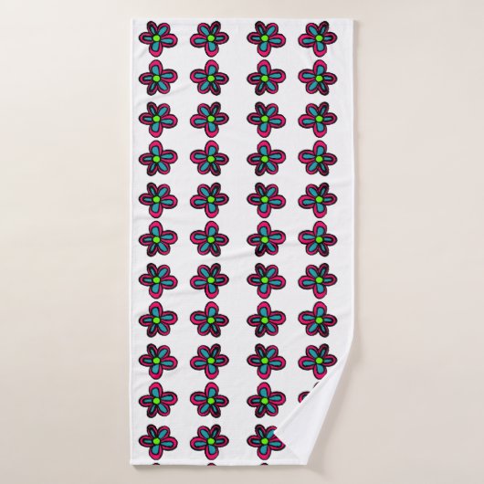 Bloemillustratie Badhanddoek (Badhanddoek)
