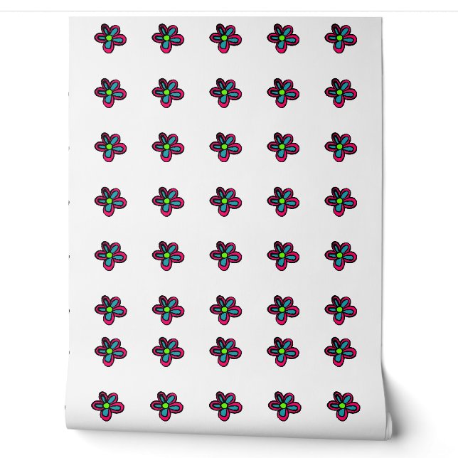 Bloemillustratie Behang (Afrollen)