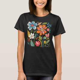  Bloemillustratie – Retro Flowers Aesthe T-shirt