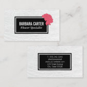 Bloemist | Anjers (Rood) | Witte Leer Visitekaartje (Voorkant / Achterkant)