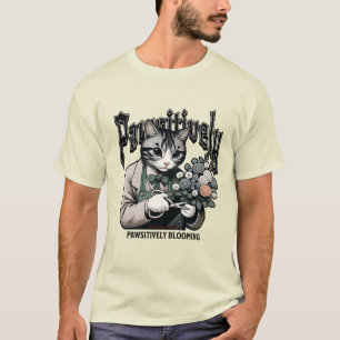 Bloemist Feline Fantasy - Kat en Bloem Tuinieren T-shirt