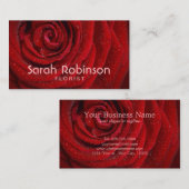 Bloemist rode roos visitekaartje (Voorkant / Achterkant)