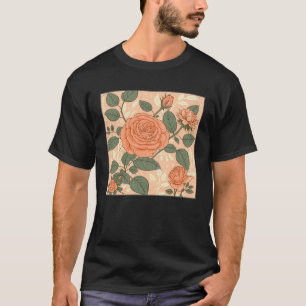 Bloemist Rozen Patroon Illustratie Bloemen Blad Wo T-shirt