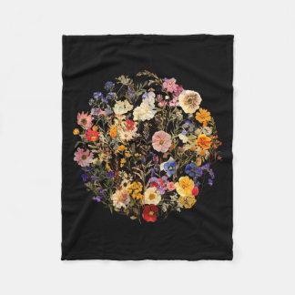 Bloemisterij wilde bloemen bladeren vintage boho b fleece deken
