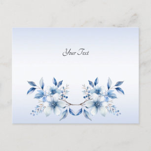 Bloemkaart met blauwe botanische bloemen briefkaart