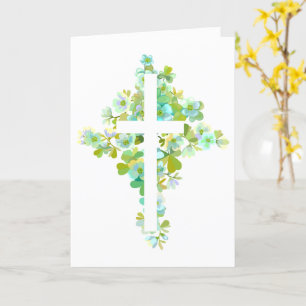 Bloemkaart met kruis kaart