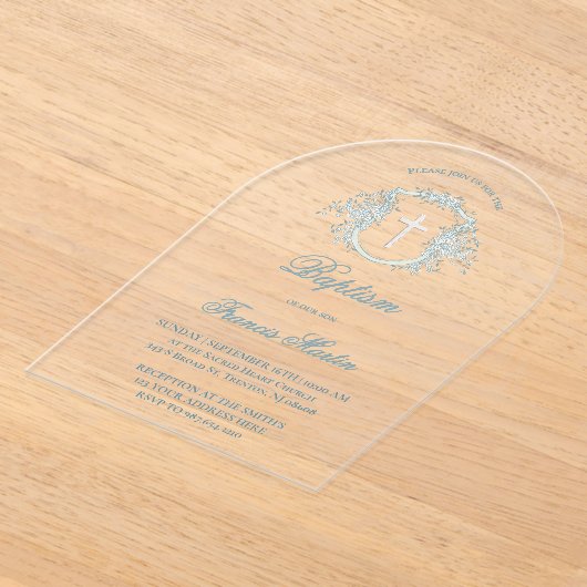 bloemkam | doop acryl uitnodigingen (Laagn)