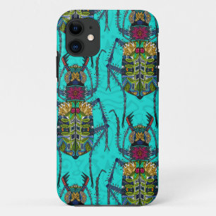 bloemkever turquoise iPhone 11 hoesje