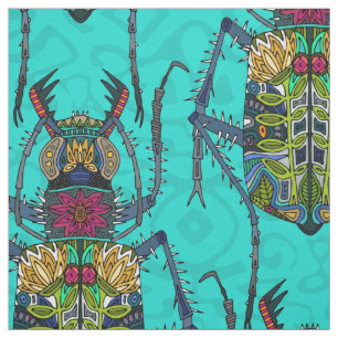 bloemkever turquoise stof