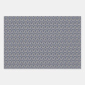 Bloemkleur Geel Blauw Portugees Tegel Inpakpapier Vel (Voorkant 3)