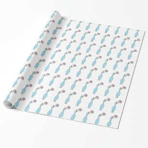 Bloemknop vaas decoratieve tekening cadeaupapier