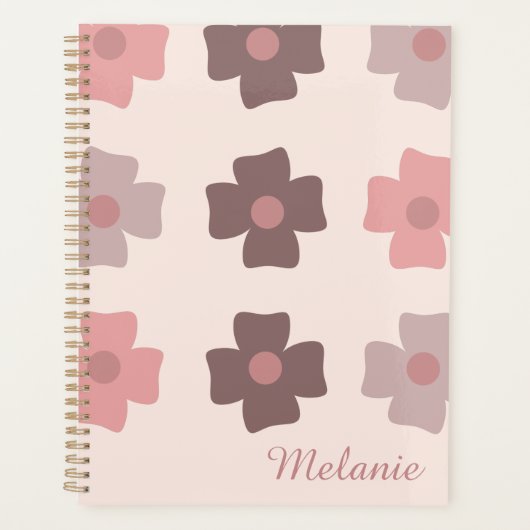 Bloemknoppen Bruin Roze Naam Planner (Voorkant)