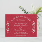  bloemkolmonogram RED Opslaan datum Save The Date (Staand voorkant)