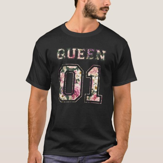 Bloemkoning en koningin Couple 01 T-shirt (Voorkant)