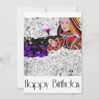 Bloemkoningin HAPPY BIRTHDAY-kaart Bedankkaart