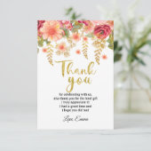 bloemkool, floral Bedankt. Bedankkaart (Staand voorkant)