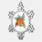 Bloemkool Tin Sneeuwvlok Ornament (Rechts)