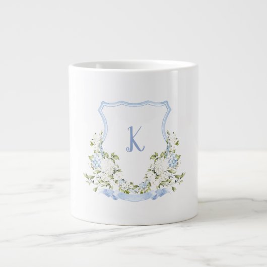 Bloemkraagmonogram Extra Grote Beker (Voorkant)
