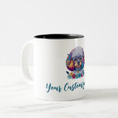 Bloemkracht, poedelelegantie - een perfecte mix tweekleurige koffiemok (Voorkant links)