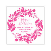 Bloemkrans Cursief Fuchsia retouradres Zelfinktende Stempel (Design)