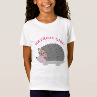 Bloemkrans Hedgehog Verjaardag Meisje T-shirt