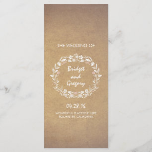 Bloemkrans kraft stijl bruiloft programma's