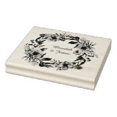 Bloemkrans met bladeren en takjes 	rubberstempel (Stempel)