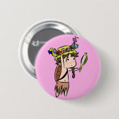 bloemkroon ronde button 5,7 cm (Voorkant /achterkant)