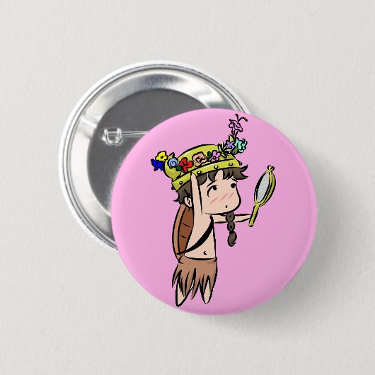 bloemkroon ronde button 5,7 cm (Voorkant /achterkant)