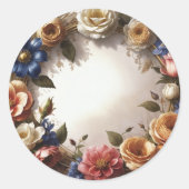 Bloemkroon Ronde Sticker (Voorkant)