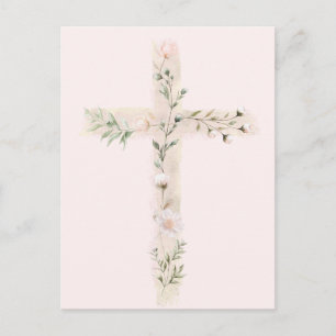 Bloemkruis religieuze gebeurtenis briefkaart